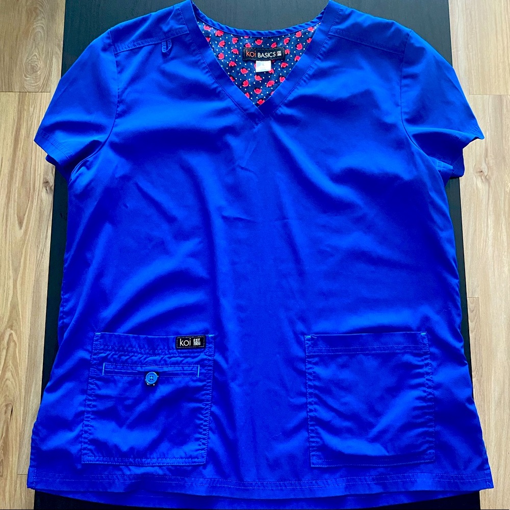 Koi Basics Large Scrub Top and Pants Set Royal Blue